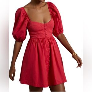 MAEVE Puff Sleeve Mini Dress